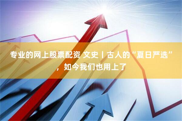 专业的网上股票配资 文史丨古人的“夏日严选”，如今我们也用上了